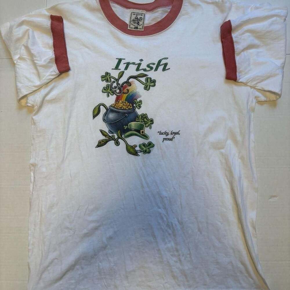 Vintage Elore Irish Lucky Loyal Proud St. Patrick's Day Ringer T-Shirt